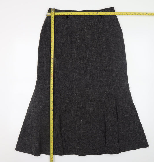 Viyella Women's Grey Midi Trumpet Skirt Size 12 Polyester Blend