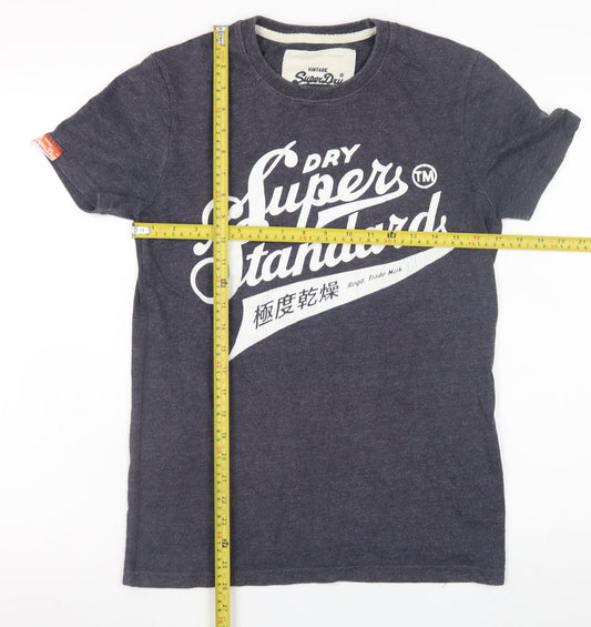 Superdry Men's Blue Graphic Print Crew Neck Short Sleeve T-Shirt S