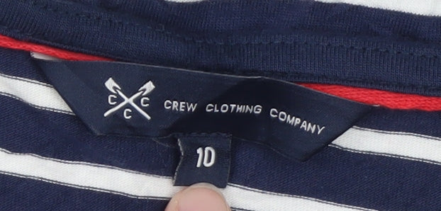 Crew Clothing Company Women's Navy White Striped Long Sleeve Top Size 10