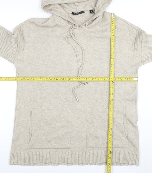 Cyrus Women’s Beige Hooded Pullover Sweater M Wool Blend