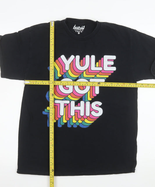 Batch1 Men's Black 'Yule Got This' Christmas Graphic T-Shirt Size M