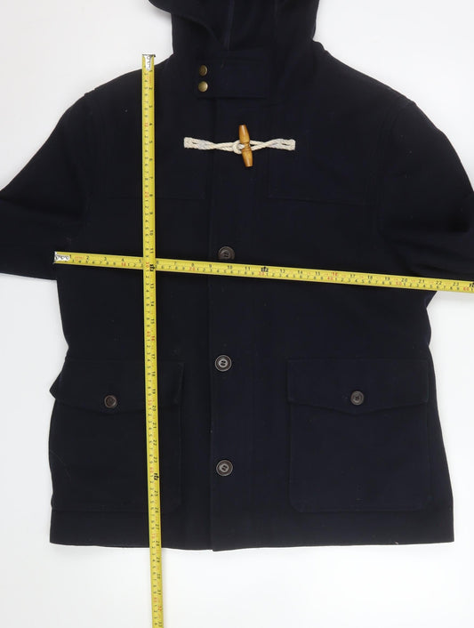 North Coast Men’s Blue Wool Hooded Duffle Coat Size M