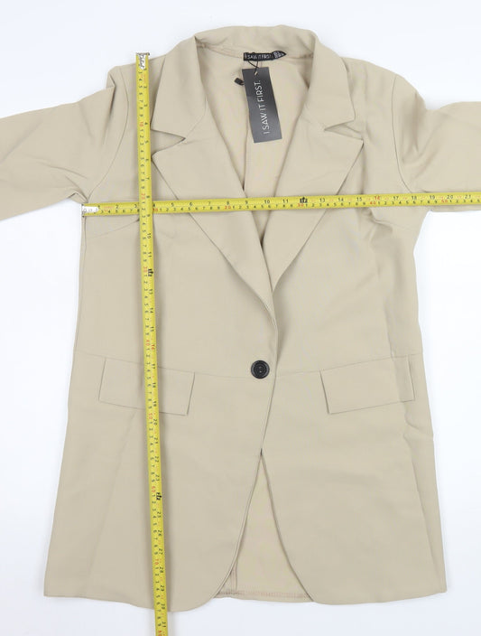I Saw It First Women’s Beige Longline Blazer Jacket UK 10