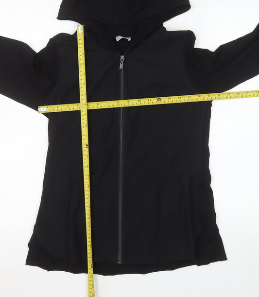Naya Women's Black Hooded Full Zip Windbreaker Jacket Size 8