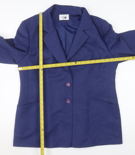 Eastex Women's Blue Size 16 Classic Two-Button Blazer