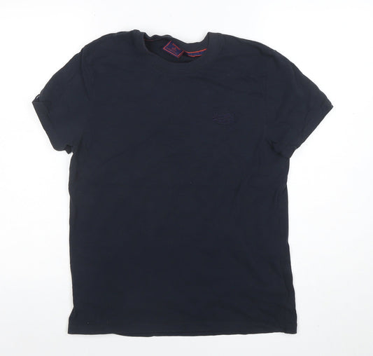 Superdry Men's Blue Organic Cotton Crew Neck T-Shirt Size M