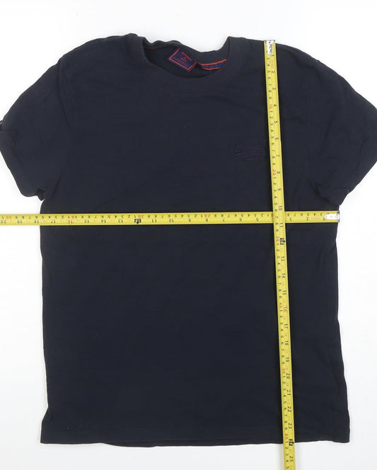 Superdry Men's Blue Organic Cotton Crew Neck T-Shirt Size M