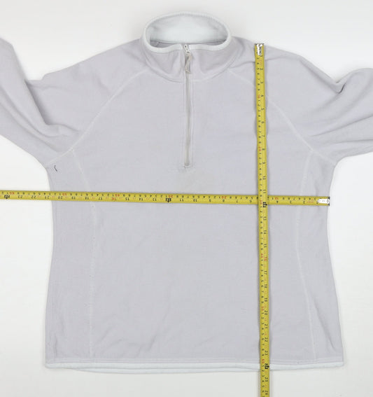 Mountain Warehouse Women White Fleece 1/2 Zip Pullover Sweatshirt Size 14