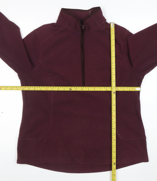 Lands' End Women's Burgundy Fleece 1/2 Zip Pullover Sweatshirt Size L