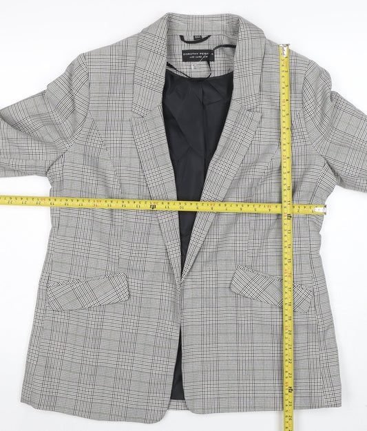 Dorothy Perkins Women's Grey Check Blazer UK14 Classic Tailored