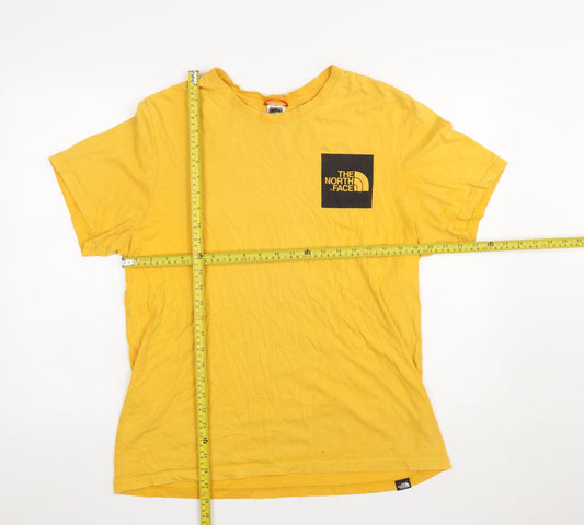The North Face Men's Yellow Cotton Crew Neck T-Shirt L