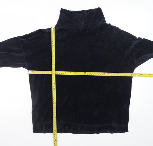 COS Women Navy Blue Velvet Pullover Sweatshirt Size S