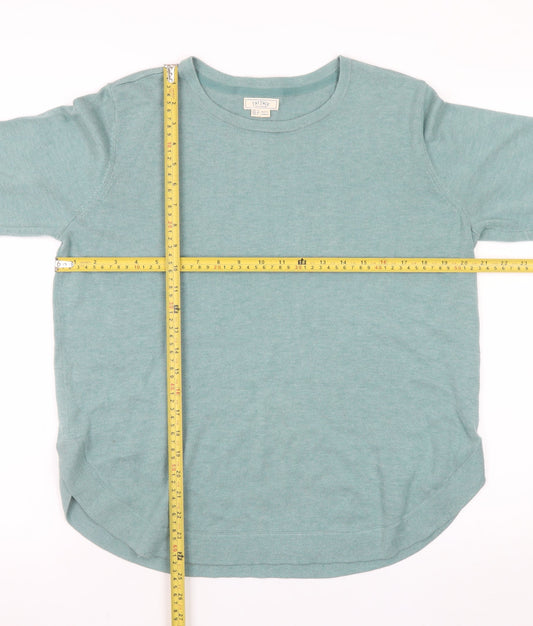 Fat Face Women’s Green Cotton Cashmere Pullover Jumper UK 12