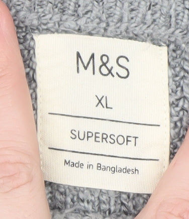 Marks and Spencer Mens Grey XL Supersoft Knit Jumper