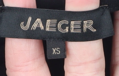 Brand and care label for Jaeger women’s black long sleeve basic crew neck jersey top xs