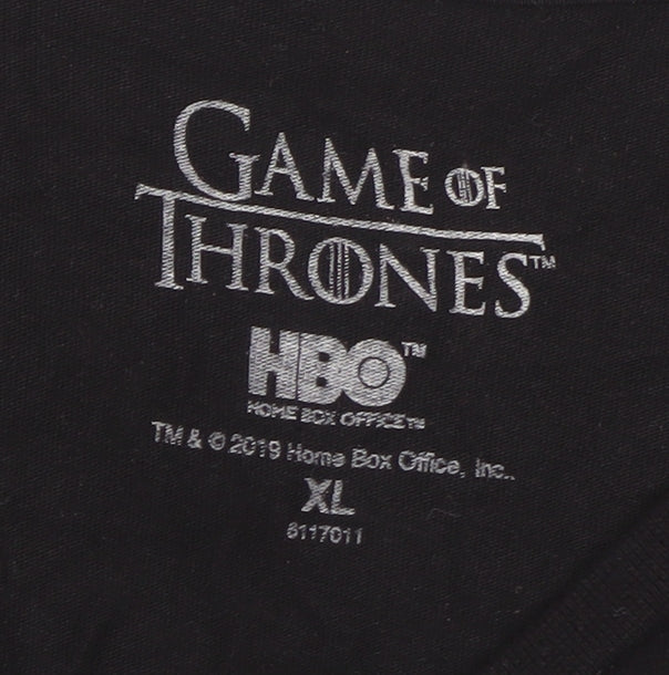 Game of Thrones Men's Black XL Graphic Cotton T-Shirt Night King HBO