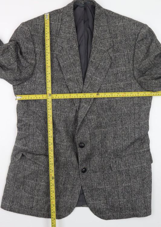 Wellington Executive Men's Grey Wool Tweed Blazer 42R Classic Fit