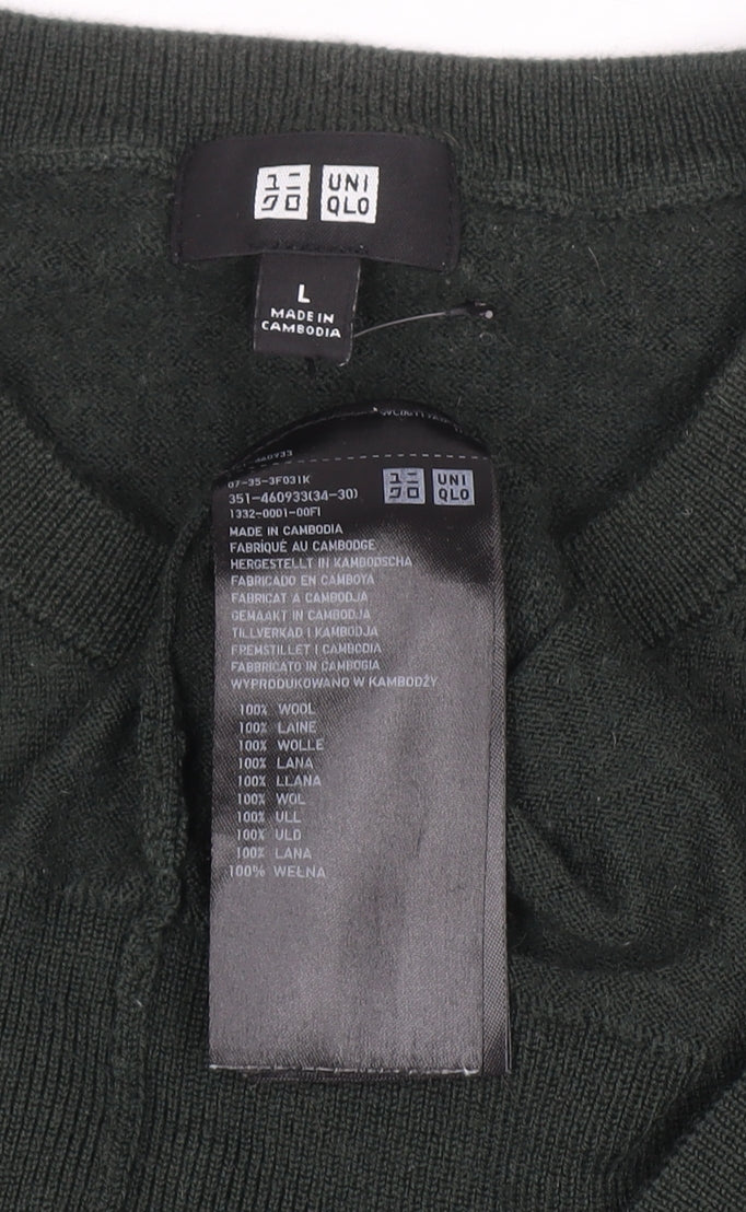 Uniqlo Women’s Black Wool Crew Neck Pullover Jumper Size L