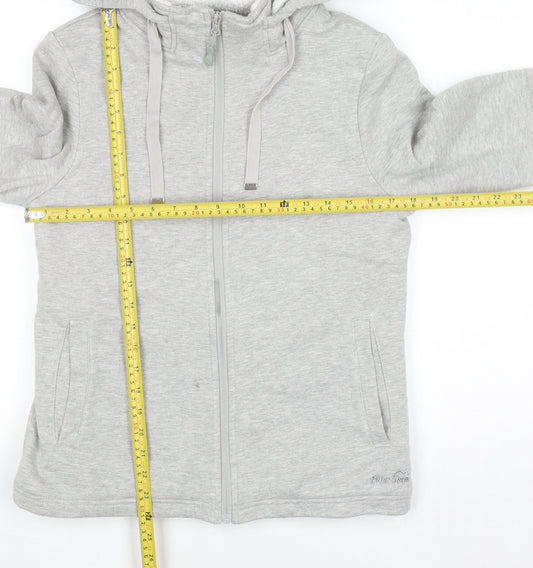 Peter Storm Women's Grey Full Zip Hoodie Size 10 Lined Warm Casual