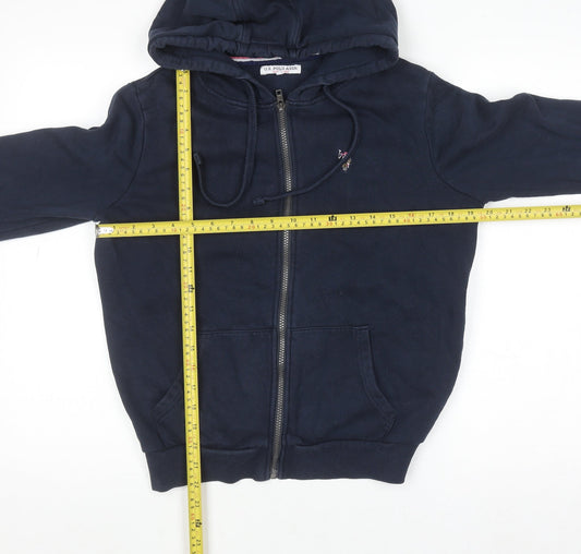U.S. Polo Assn. Womens Navy Blue Full Zip Hoodie Size S