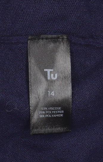 Tu Women’s Blue Size 14 Crew Neck Long Sleeve Knit Jumper