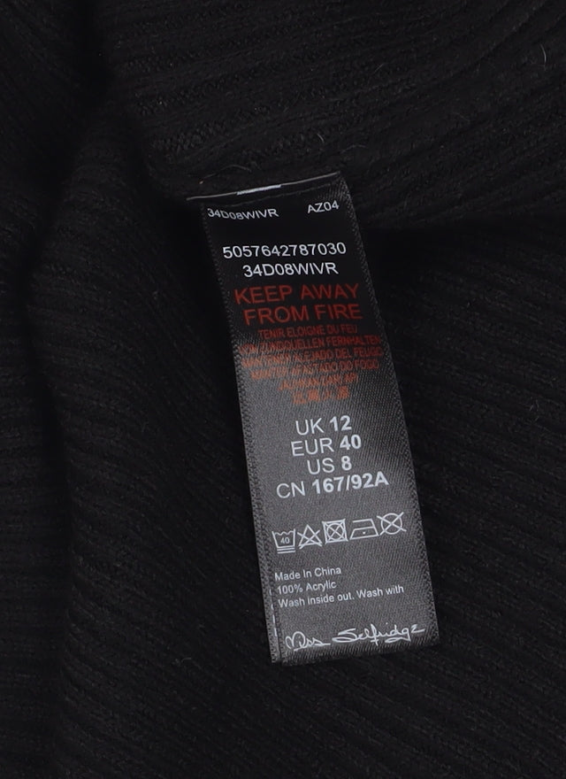 Additional view of Miss Selfridge Petites Black Bodycon Ruffle Knit Dress, size 12