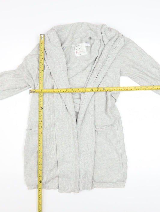 Topman Men Grey XS Cotton Knit Open Cardigan Jumper