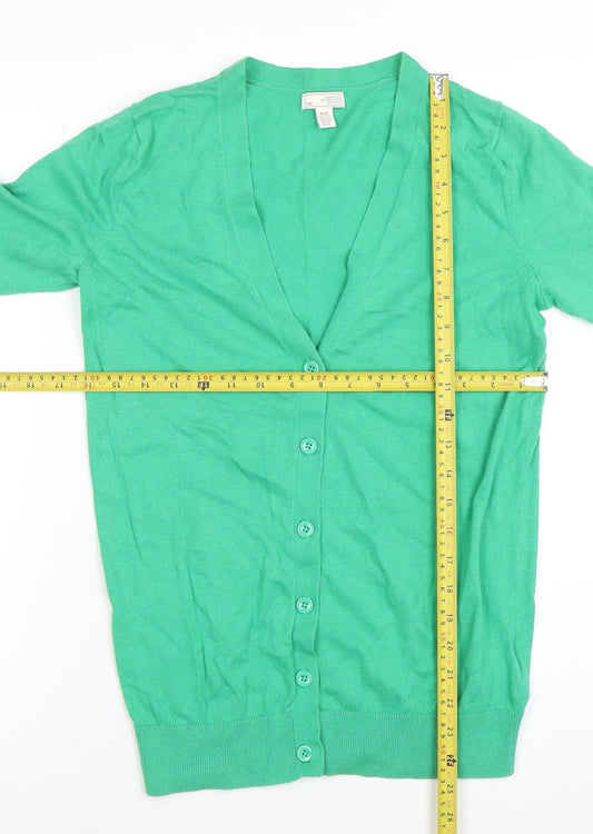 Gap Women's Green XS V-Neck Silk Cotton Cardigan