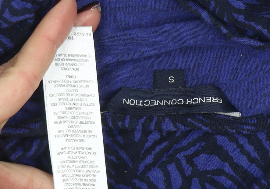 Brand and care label for French Connection Women's Blue Animal Print Bodycon Dress, size S