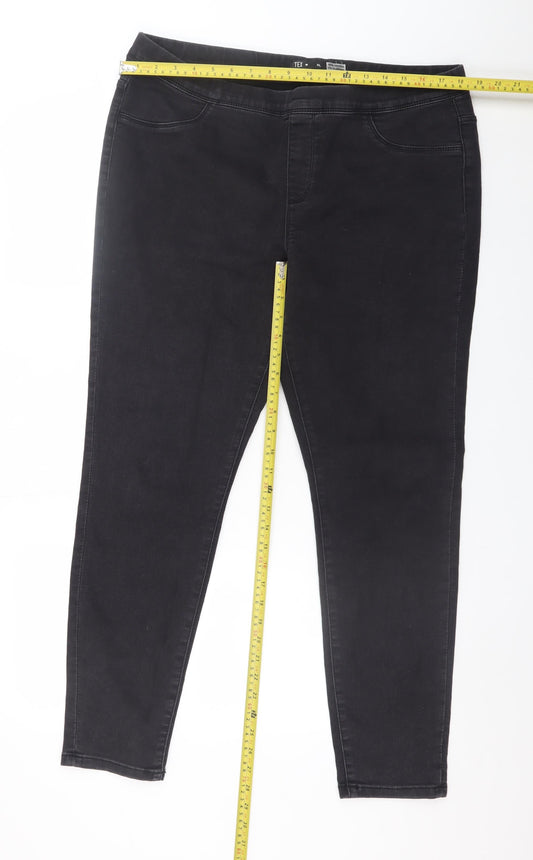 TEX Womens Black Jegging Jeans XL Slim Fit Stretch Denim