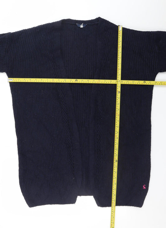 Joules Women Navy Blue Size 12 Open Knit Long Cardigan
