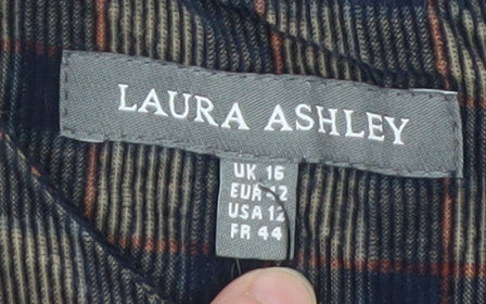 Laura Ashley Women's Multicoloured Check Sleeveless Shift Dress Size 16
