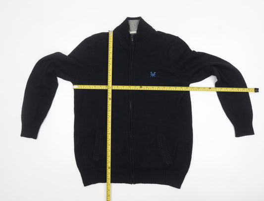 Crew Clothing Co. Men's Black Cotton Full Zip Jumper Medium