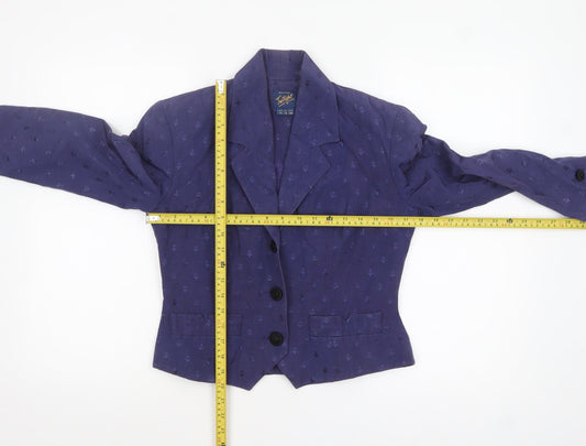 Monsoon Women Purple Size 12 Single-Breasted Twill Blazer Jacket