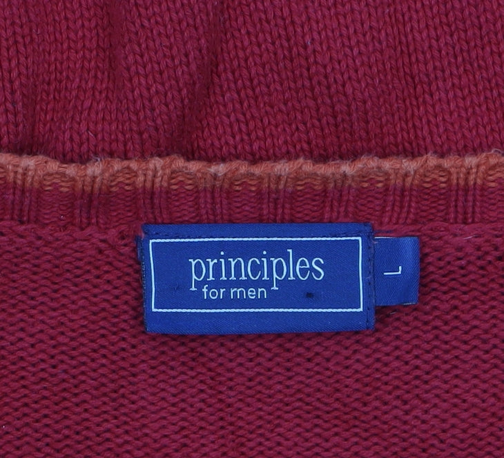 Additional view of Principles Men Red Cotton V-Neck jumper, size L