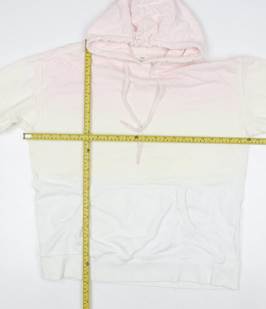 Hush Womens Pink Ombre Pullover Hoodie Size M Organic Cotton