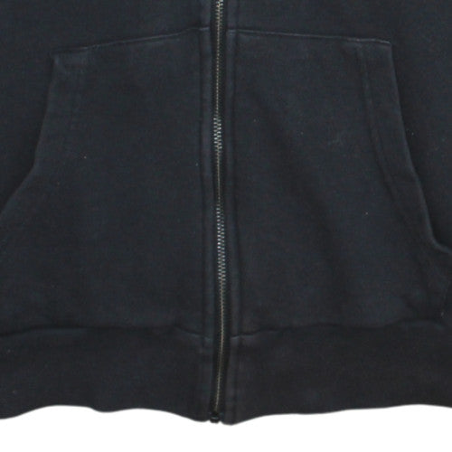 Additional view of Adidas women’s black full zip hoodie, size UK 8, cotton blend hooded sweatshirt