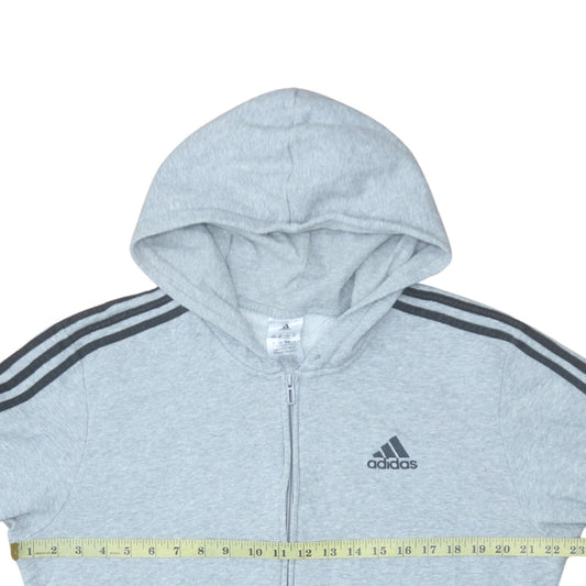Adidas Men’s Grey Full Zip Hoodie Size M Lightweight Sportswear