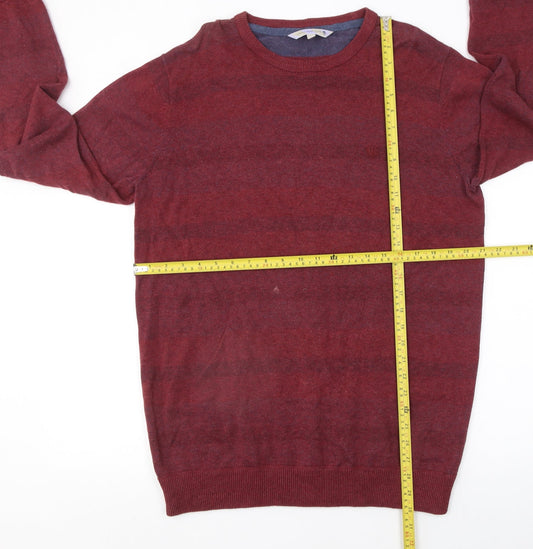 Climb High Dig Deep Ski Steep Men’s Red Wool Cotton Crew Neck Jumper L
