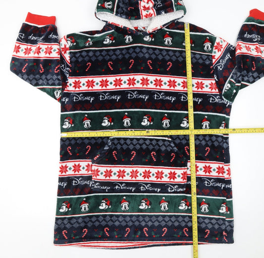 Disney Boys Multicoloured L Fleece Mickey Mouse Hooded Christmas Robe