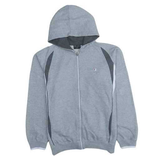 Additional front view of Champion boys’ grey full zip hoodie 13 years fleece sportswear