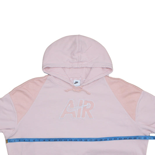 Nike Womens Pink Pullover Hoodie XL Cotton Blend Air Logo Sweatshirt