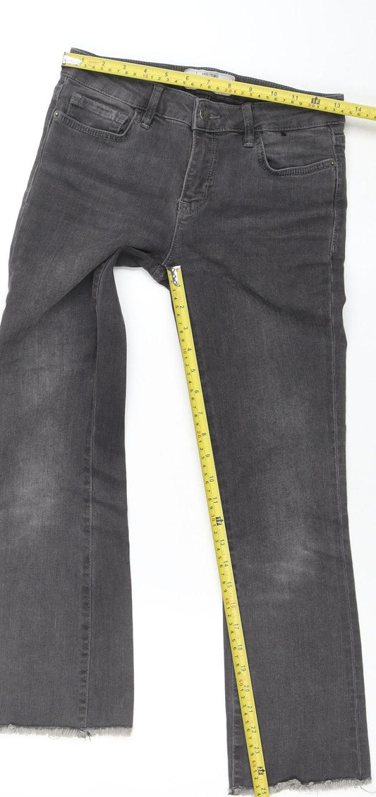 Free People Women’s Grey Stretch Straight Jeans W26 Mid Rise