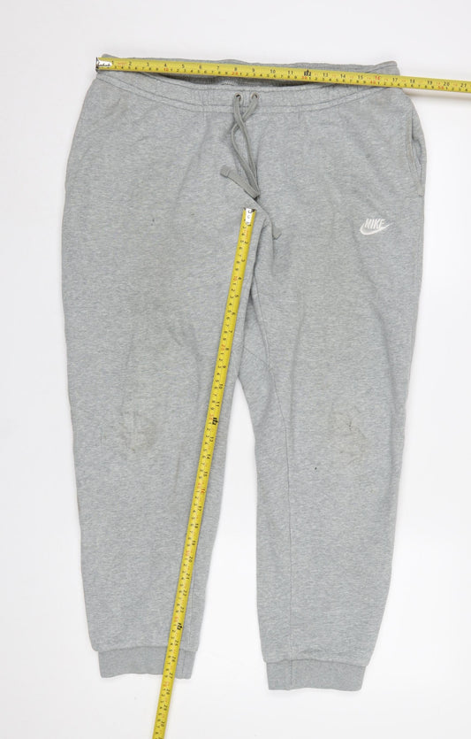 Nike Women's Grey XL Jogger Sweatpants with Logo and Drawstring