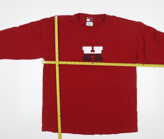 Tommy Hilfiger Men Red L Graphic Long Sleeve Cotton Pyjama Top
