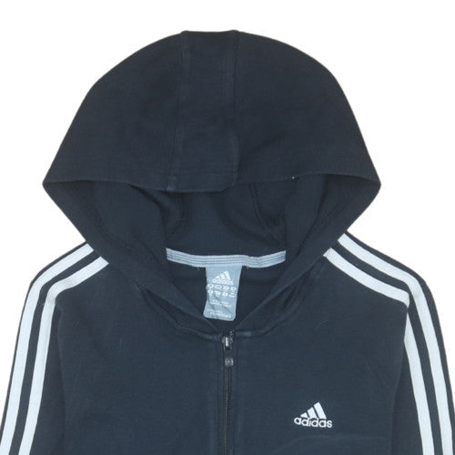 Additional view of Adidas Women Black Full Zip Hoodie, size 10, Performance Essentials