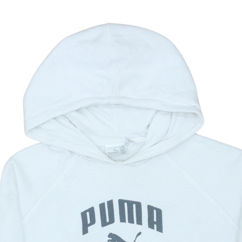 Additional view of Puma Women White Hoodie Pullover Sweatshirt, size M, Cotton Blend