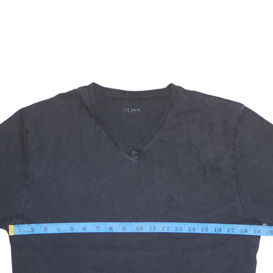 Hugo Boss Men's Black V-Neck Short Sleeve Cotton T-Shirt XL