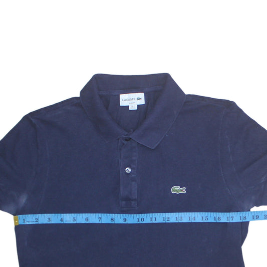 Lacoste Men's Blue Slim Fit Cotton Short Sleeve Polo Shirt M
