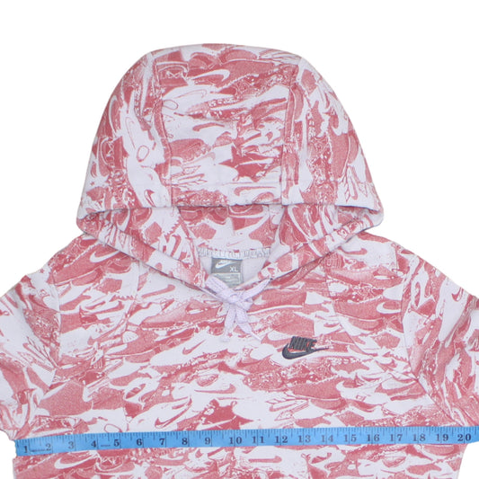 Nike Boys White Red Camouflage Pullover Hoodie XL Cotton Blend Sweatshirt